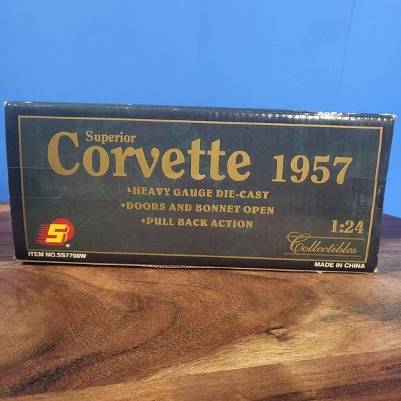 Sunnyside Superior 1957 Chevrolet Black / Red Corvette Model Car 1:24 DieCast - Picture 15 of 16